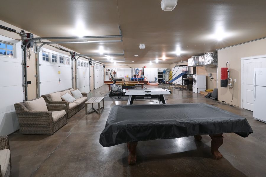 The Garage — finished concrete floors and multiple bays